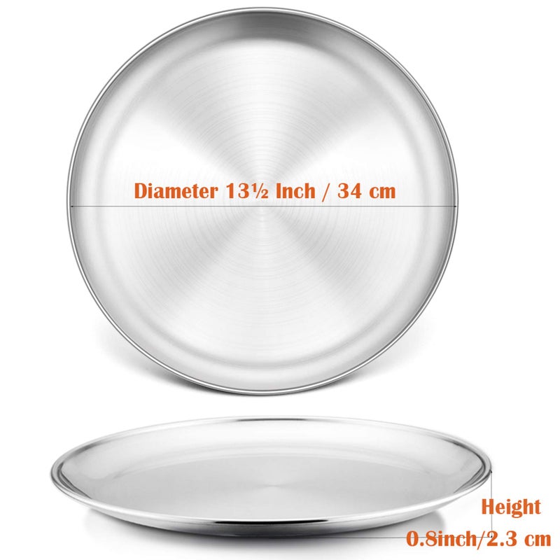 P&P CHEF Pizza Pan Bakeware for Home Kitchen, Stainless Steel Pizza Tray for Baking Pizza, Healthy & Reusable & Easy Clean, Oven & Freezer Safe, 13.5 Inch & Silver - Image 3